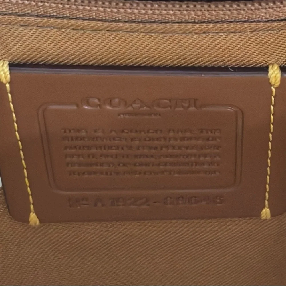 Coach Striped Canvas Satchel in Brown, Tan & White - Picture 9 of 10